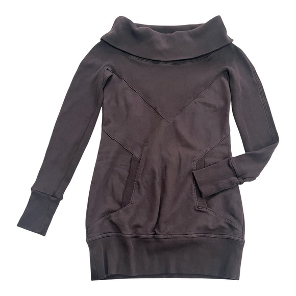 Citizens Of Humanity Dresses & Skirts - CITIZENS OF HUMANITY Cowl Neck Sweatshirt Mini Dress Espresso Medium